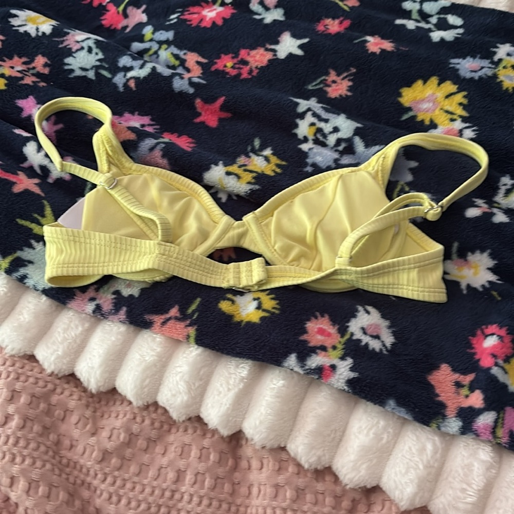 Yellow Ribbed Swim Top - Picture 2 of 2